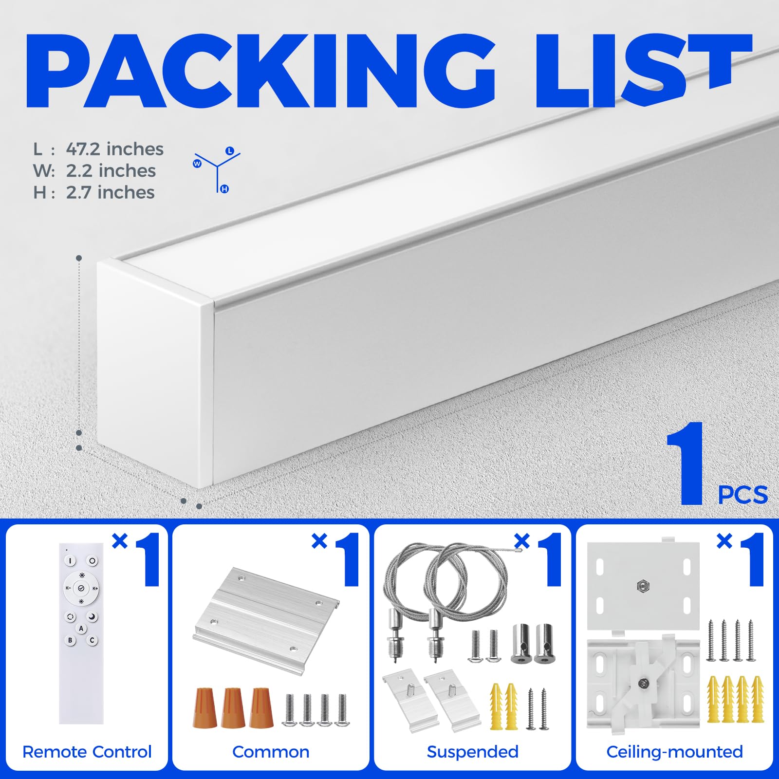 5568 Remote Series 4FT LED Linear Light, White 2nd-Generation