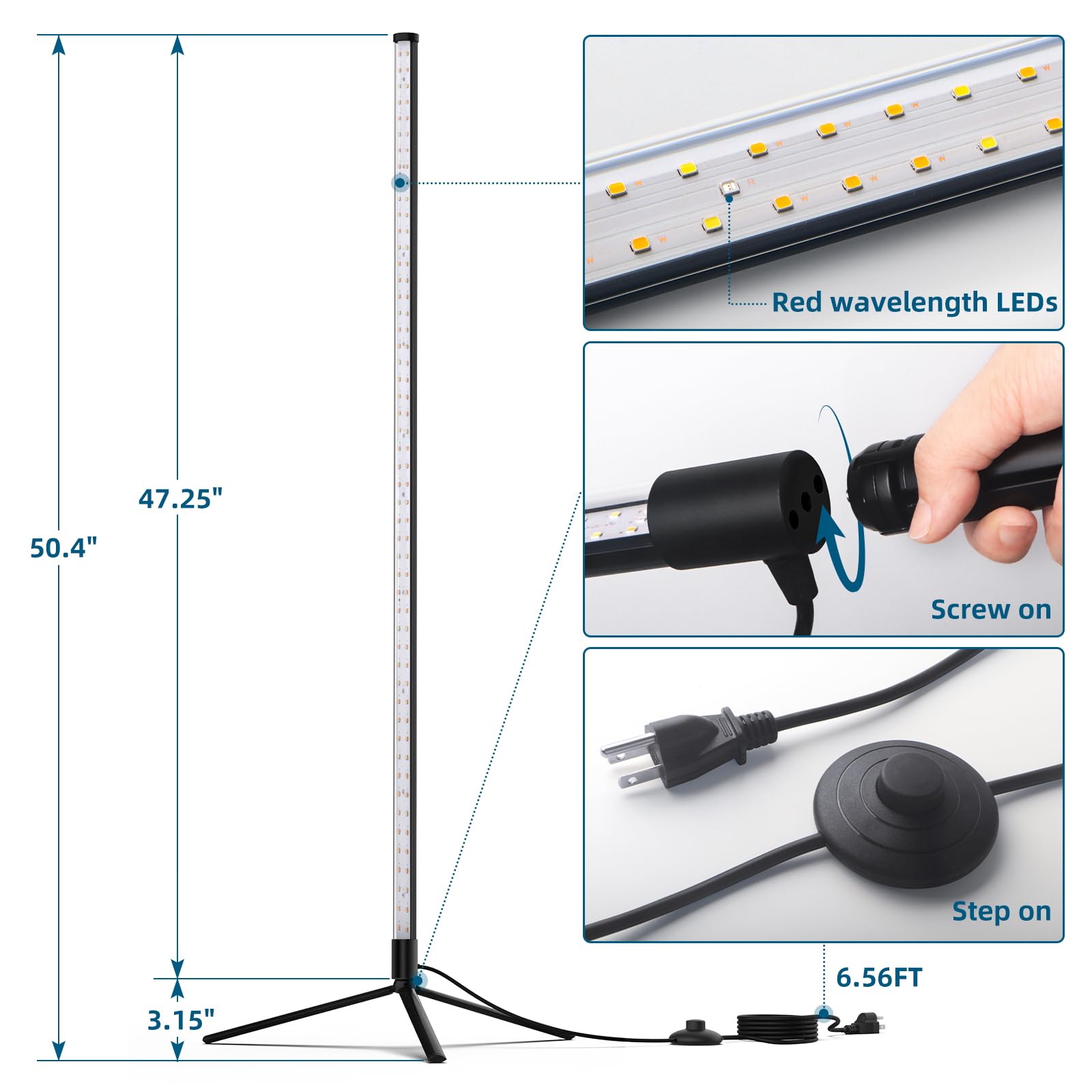 T10 LED Grow Light,4FT,42W,Full Spectrum,1 Pack,T10L42(M)