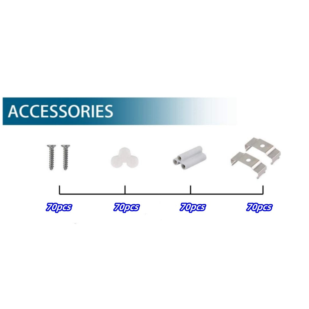 Accessories for Barrina T5 LED Clips with Screws 70 Set