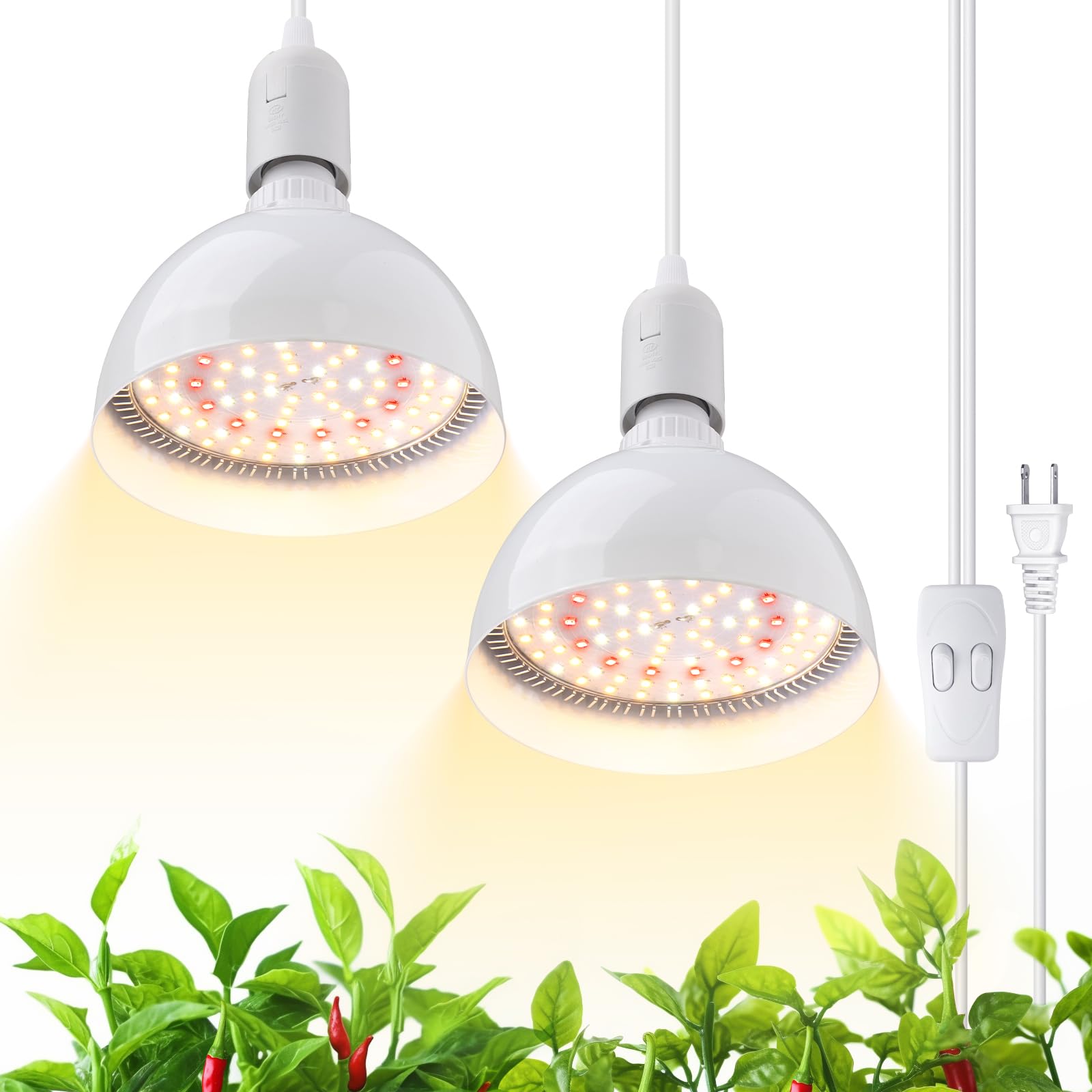 Hanging LED Grow Light Bulb,4FT,25W,Full Spectrum,2 Heads,TB25(M) - Barrina led