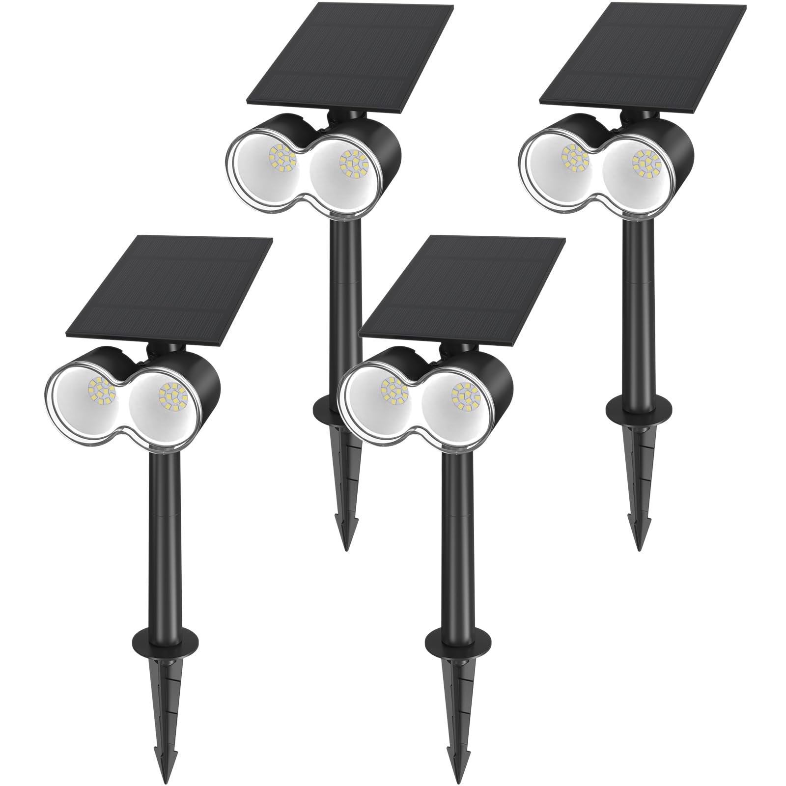 Solar Spot Lights,6500K,360°Horizontal Adjustable,3 Modes,Auto ON/OFF,4 Packs,WX 6500K 4
