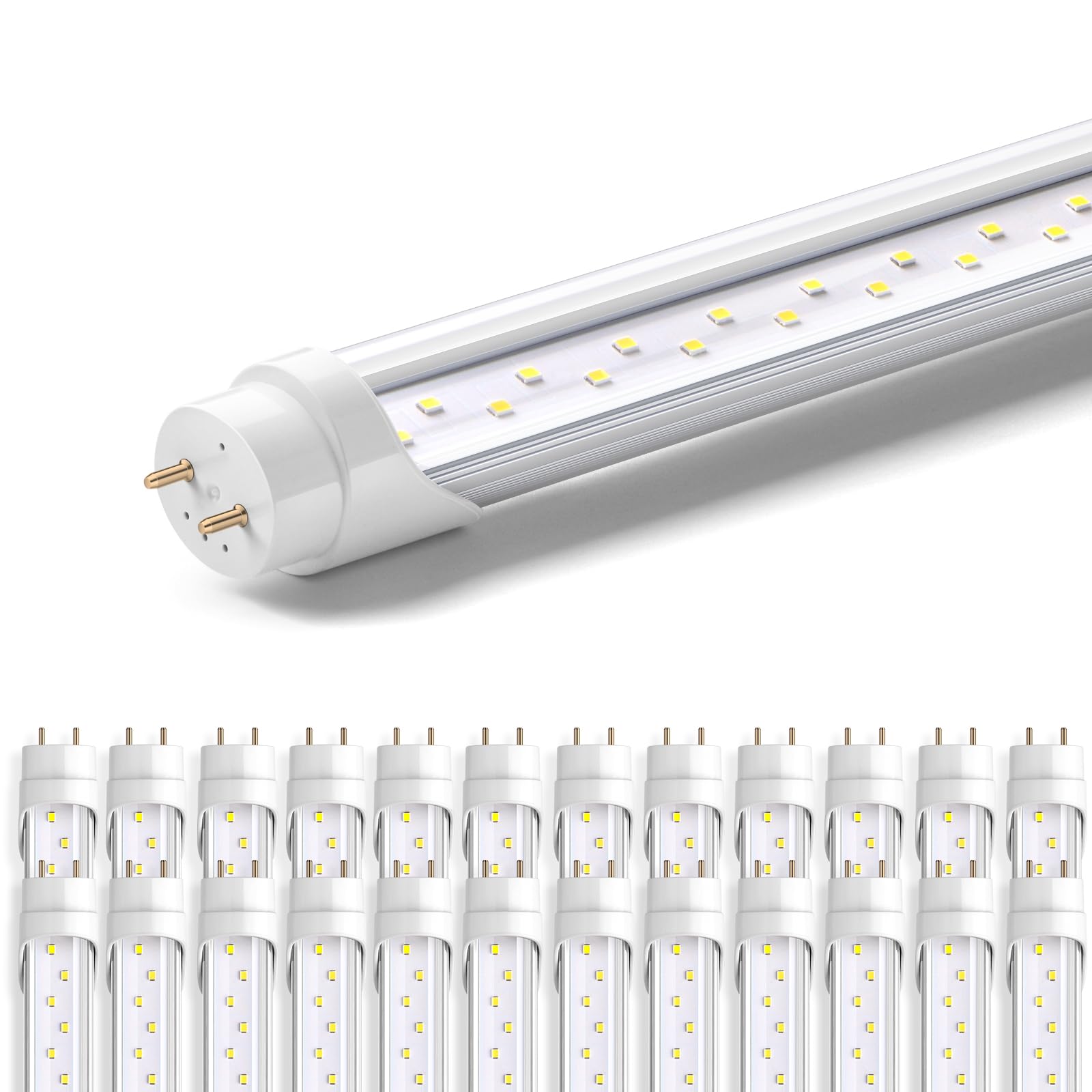 T8 LED Tube Light Bulbs,4FT,24W,3200LM,6000K,G13,Dual-End Powered,TBL24