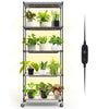 Barrina 5-Tier Plant Stand with Grow Lights for Indoor Plants, with 8Pcs 1.5FT Plant Lights Balcony, Living Room, 23.6x13.8x59IN