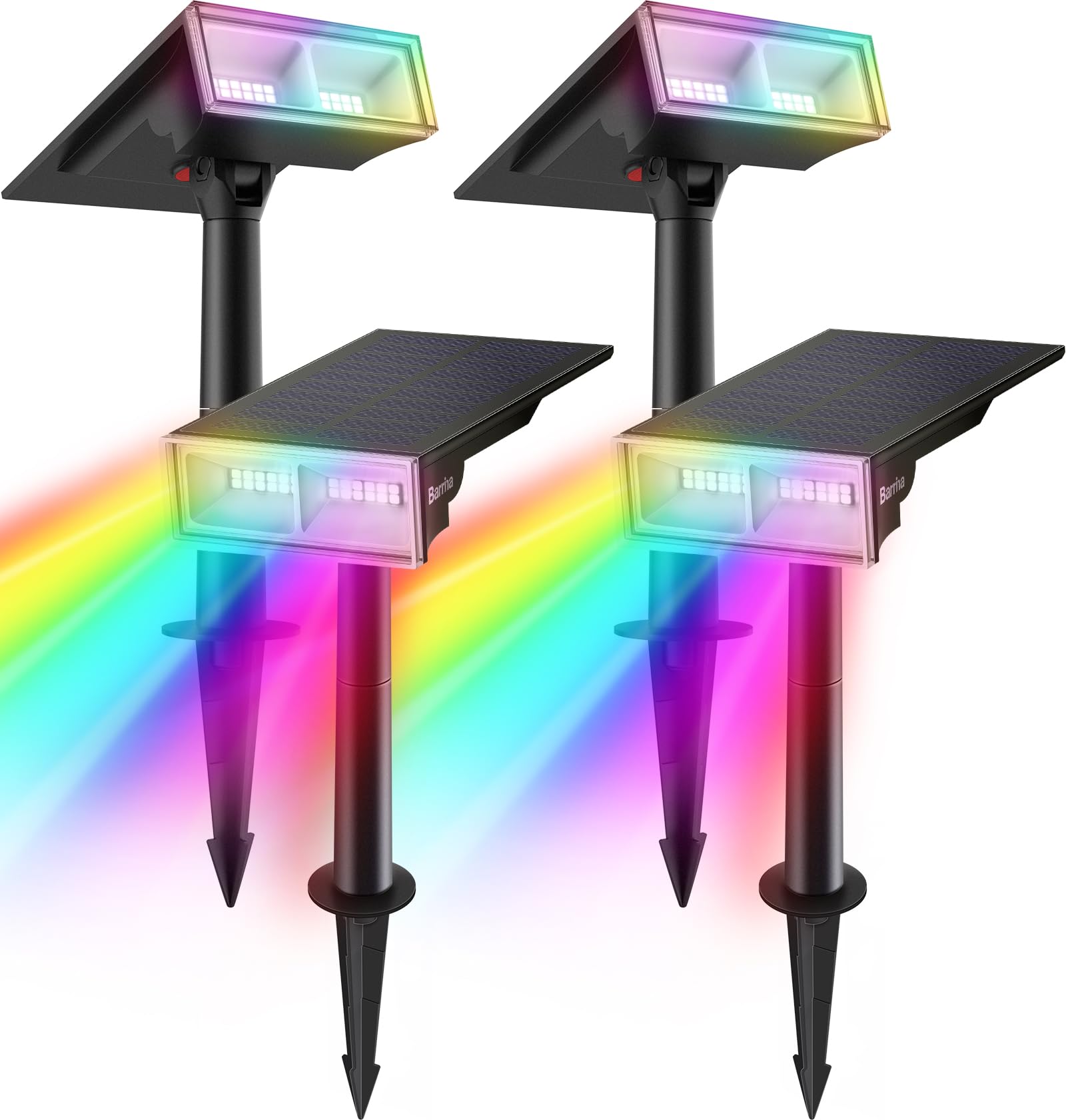 Solar Spot Lights,RGB 8 Colorful Modes,Auto ON/OFF,24 LEDs,4 Packs,TYN RGB 4
