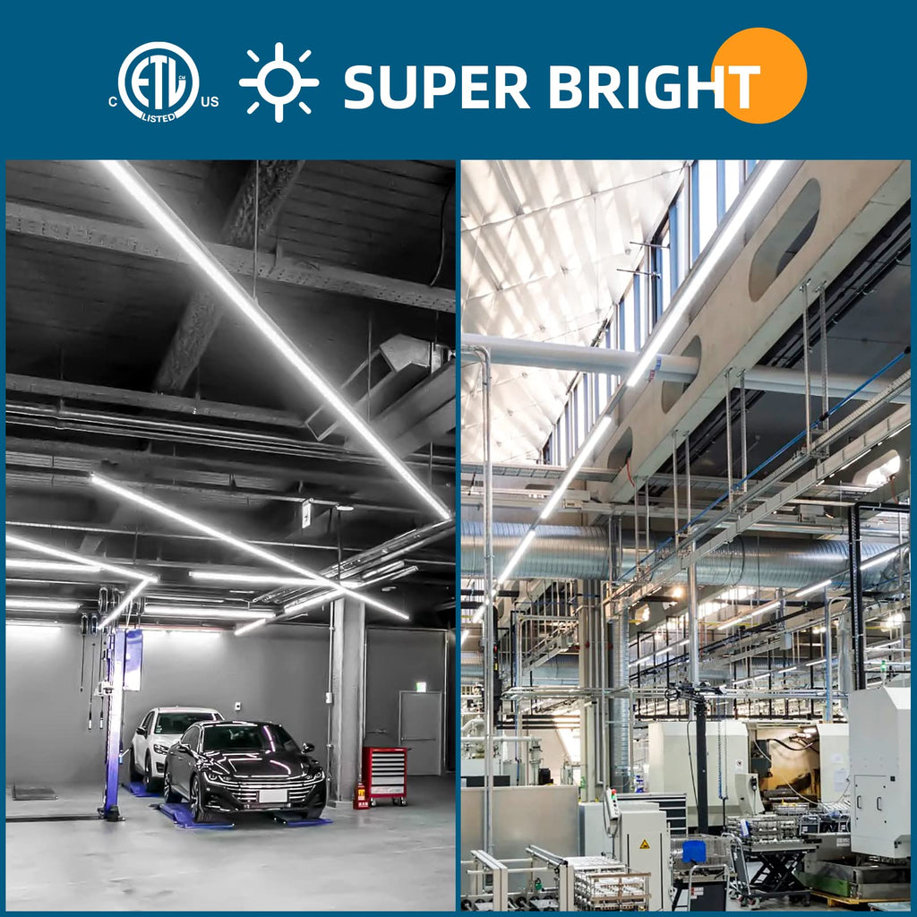 Barrina 12 Pack T5 LED Shop Light 4FT, 5000K Daylight White, 2200lm, 20W, ETL Listed, Built-in ON/Off Switch for Workshop Garage