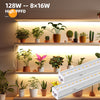 Barrina T5 Grow Lights, Full Spectrum Grow Light, 3ft 128W (8 x 16W, 800W Equivalent), Plug and Play, Yellow, 8-Pack