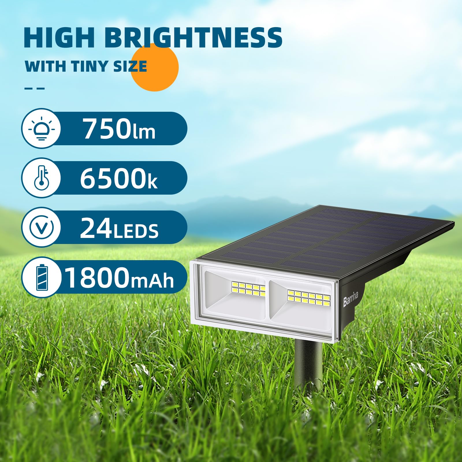 Barrina LED Solar Spot Lights 6500K | Height Adjustable & IP65 Waterproof | TYN 6500K