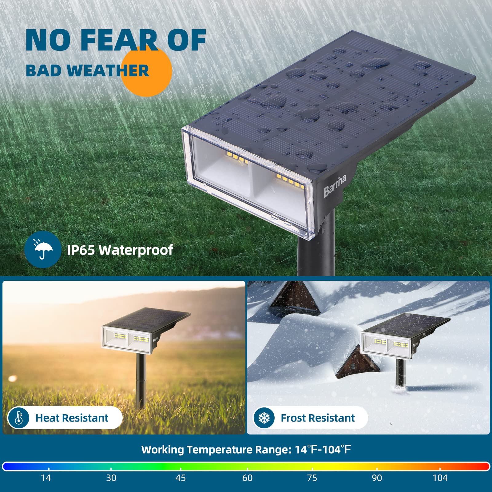 Barrina LED Solar Spot Lights 6500K | Height Adjustable & IP65 Waterproof | TYN 6500K