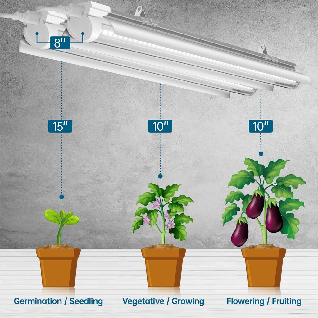 Barrina Grow Lights for Indoor Plants, 3FT 5000K Daylight White Full Spectrum 180W(6 x 30W, 1000W Equivalent), T8 6-Pack