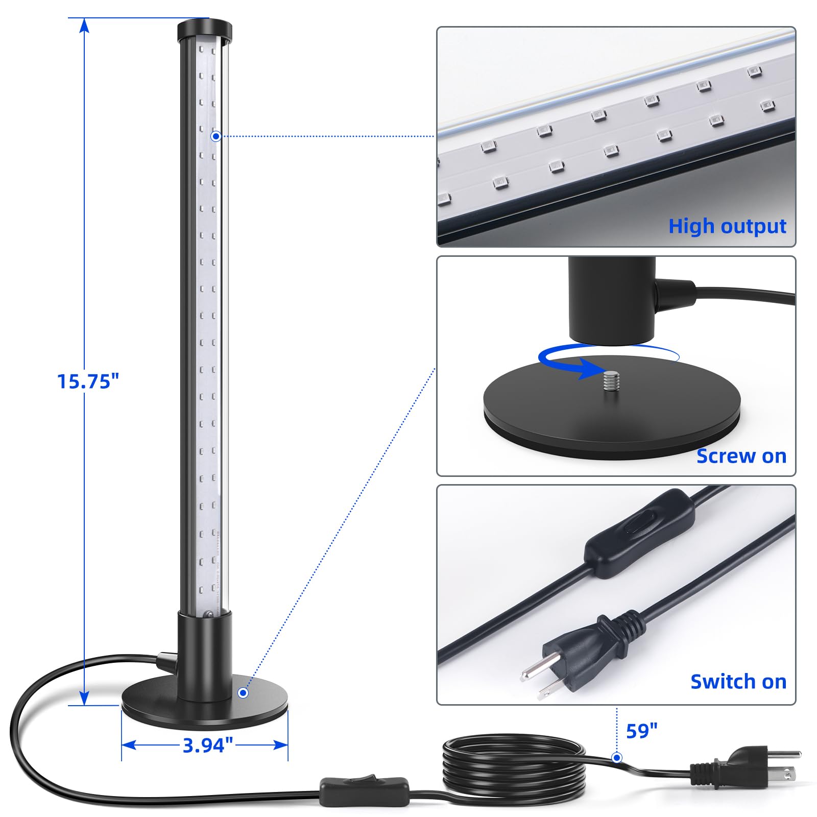 T10 LED Black Lights,1FT,14W,UV LED for Party,1 Pack,T10D14Z