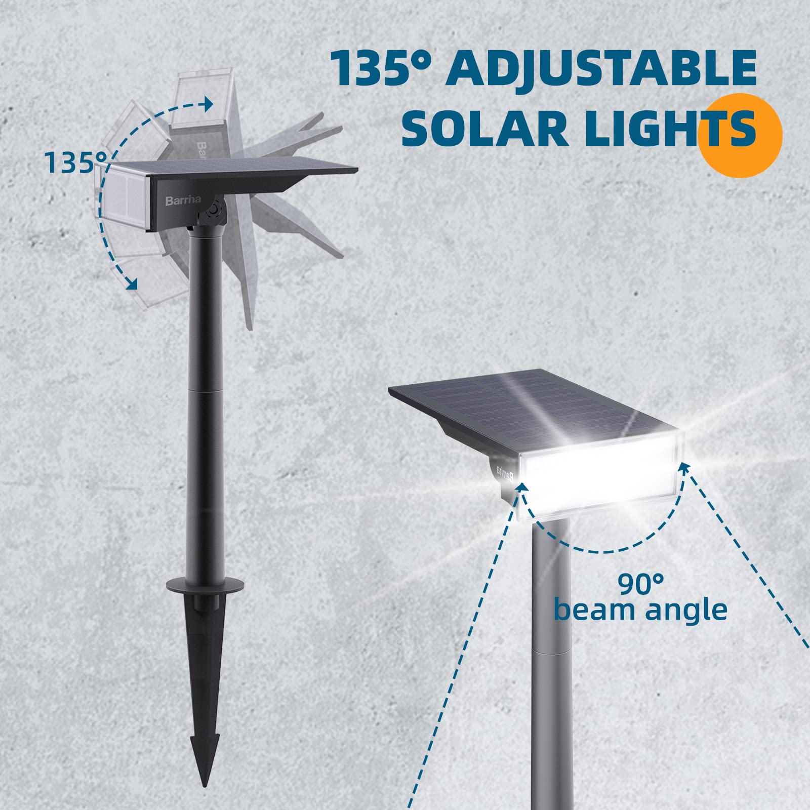 Barrina LED Solar Spot Lights 6500K | Height Adjustable & IP65 Waterproof | TYN 6500K