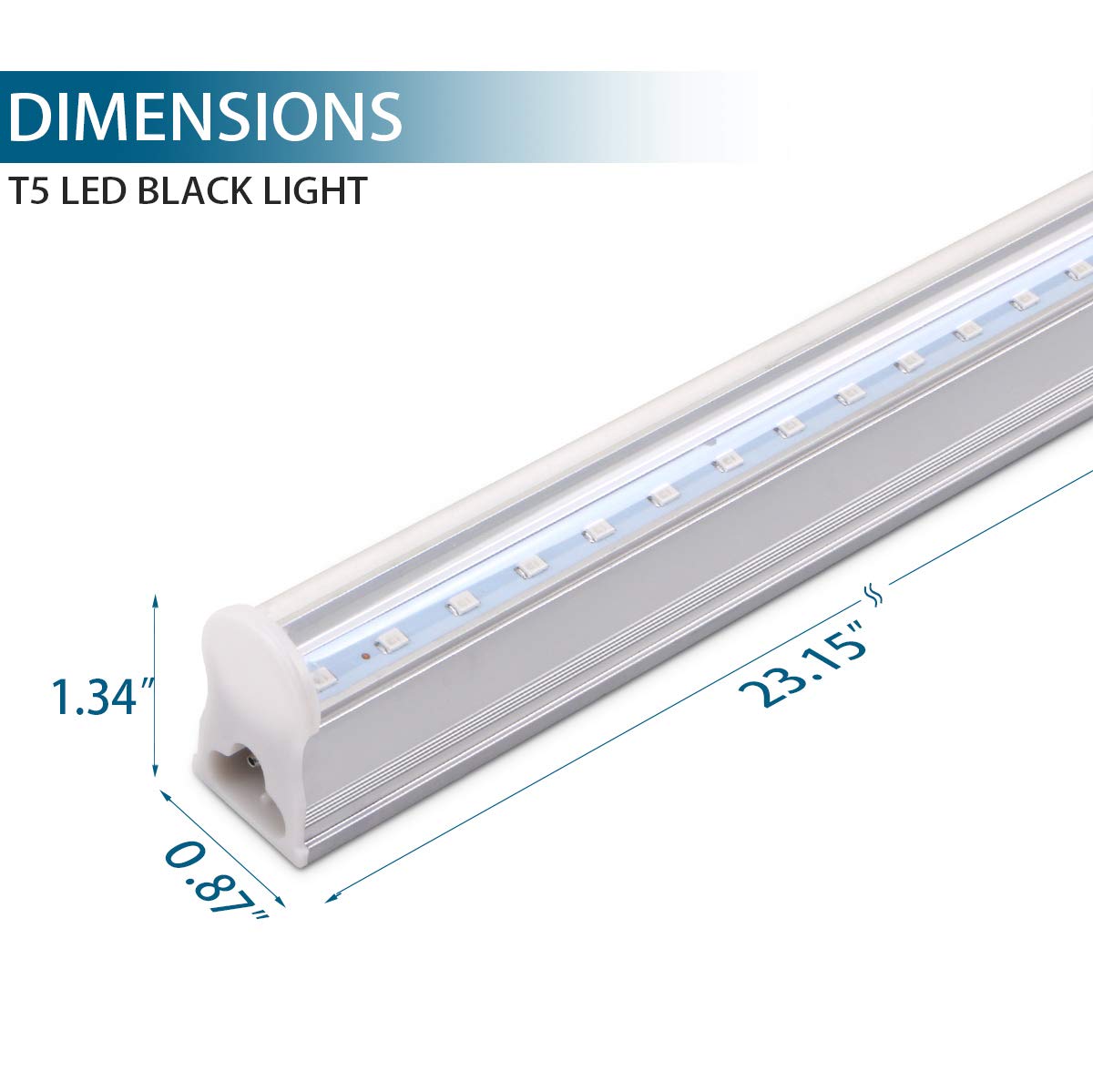 T5 LED Black Lights,2FT/4FT,UV LED for fun Party,4 Packs,UF09Z/UL22Z