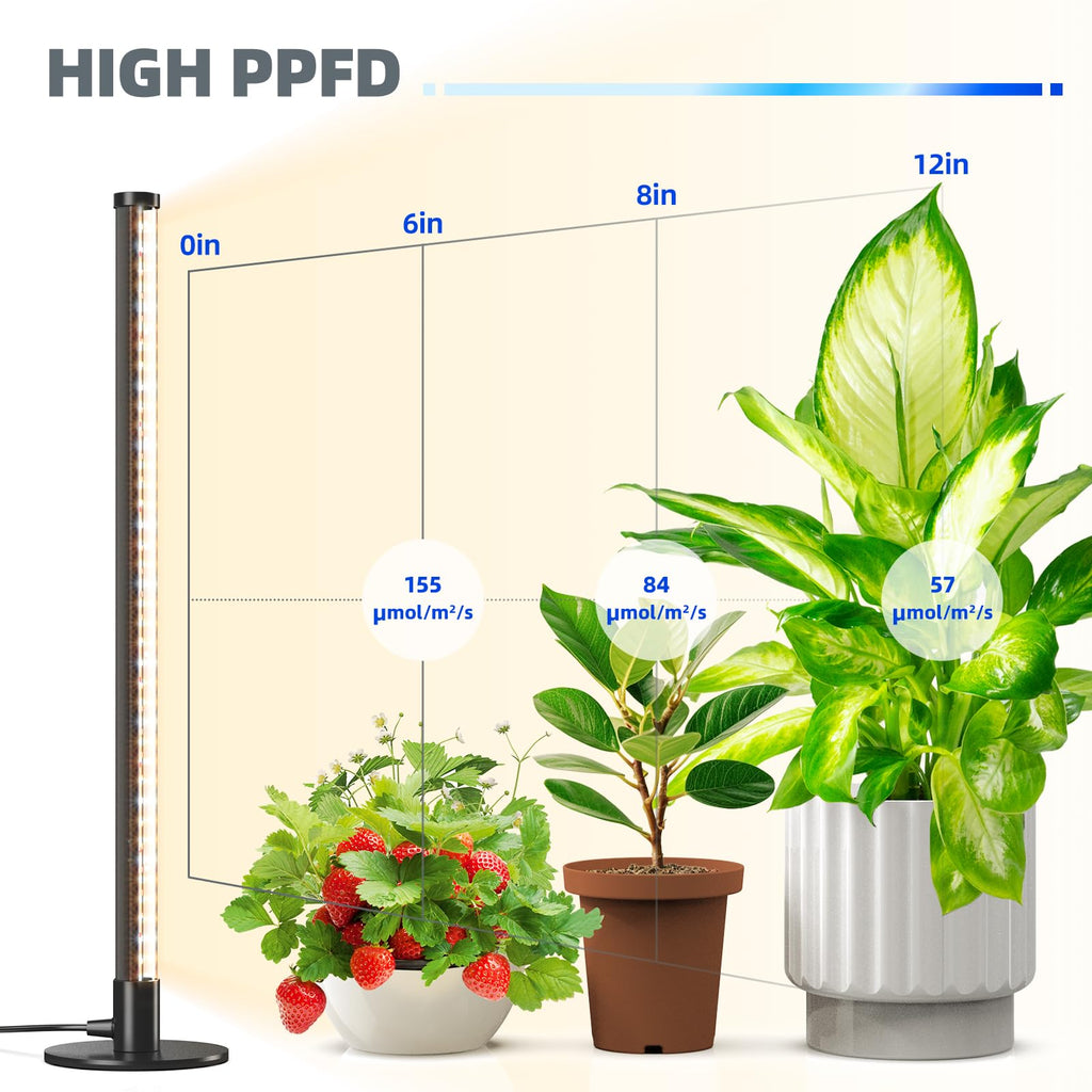 Barrina T10 Vertical Grow Light, 20W 2FT Hanging and Standing, Table Top Grow Lights with Stand and On/Off Switch