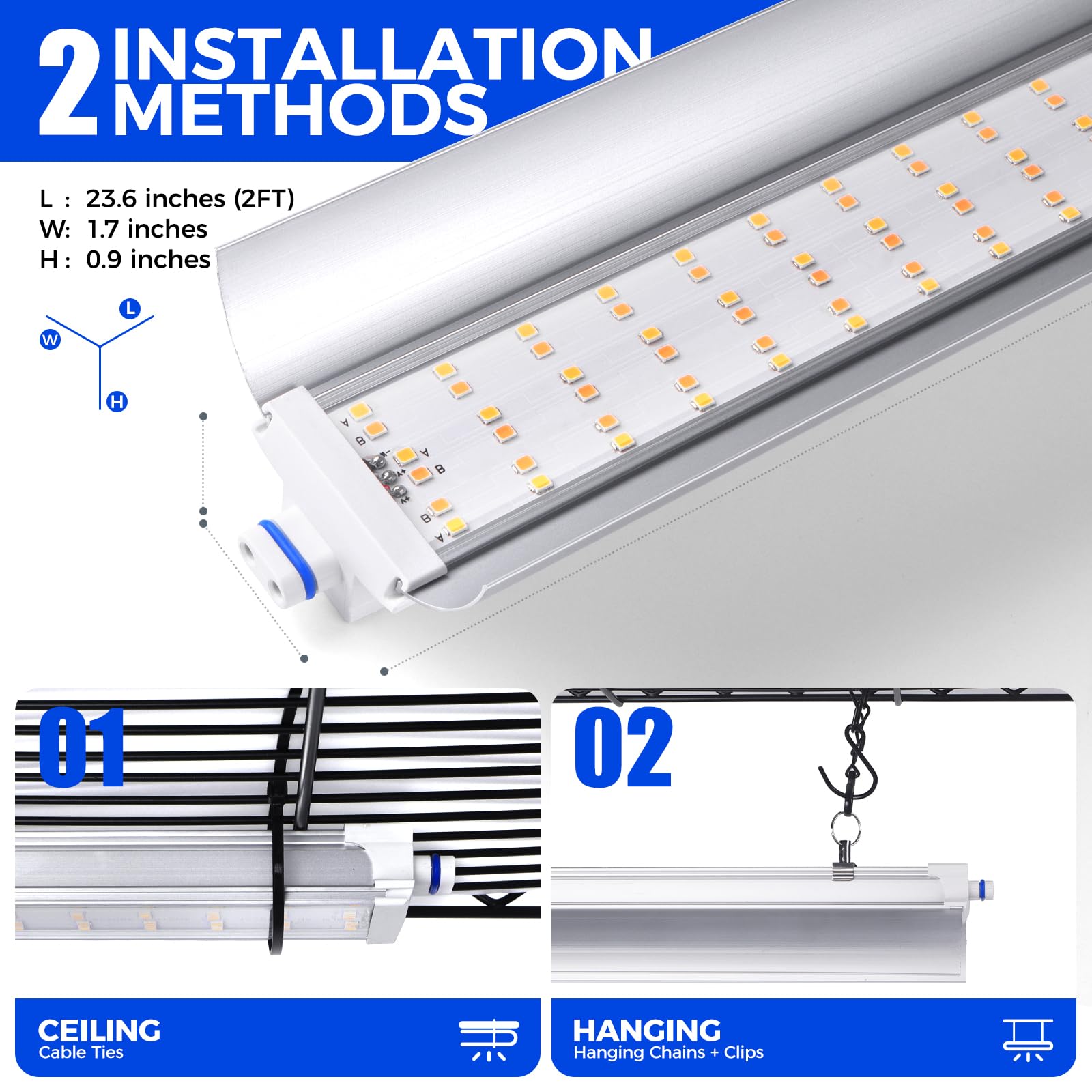 Greenhouse with Grow Light for Indoor Plant & Seedlings, 6-Tier Plant Shelf with 5Pcs 2FT 30W and Full Spectrum Plant Lights, 3 Adjustable Spectrum and Timer, 29x14x71 Inches