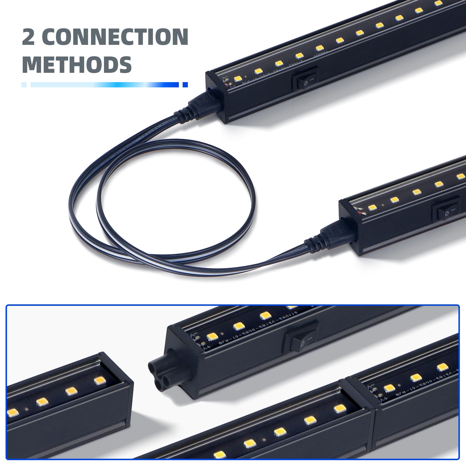 T5 LED Black Grow Light,2FT,10W,5000K,Linkable and Magnetic,4 Packs,NF10(5)