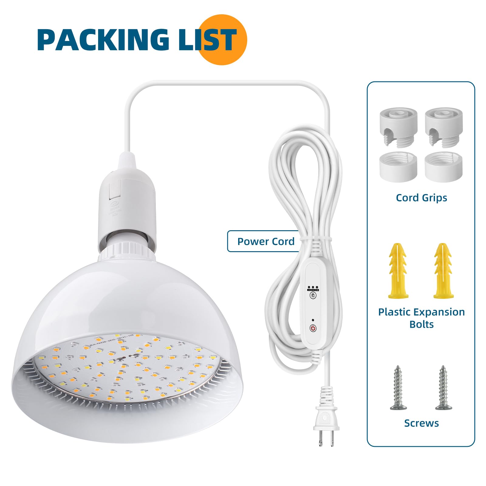 Hanging LED Grow Light Bulb,4FT,25W,Full Spectrum,1 Pack,TB25(M)