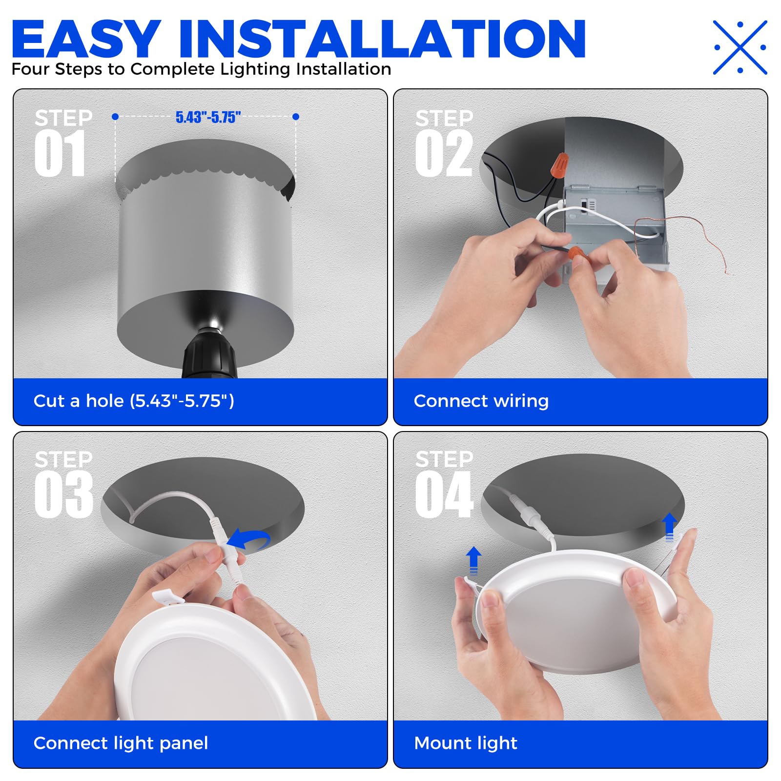 Barrina 12W LED Recessed Lights 1400LM | Ultra-thin & Dimmable