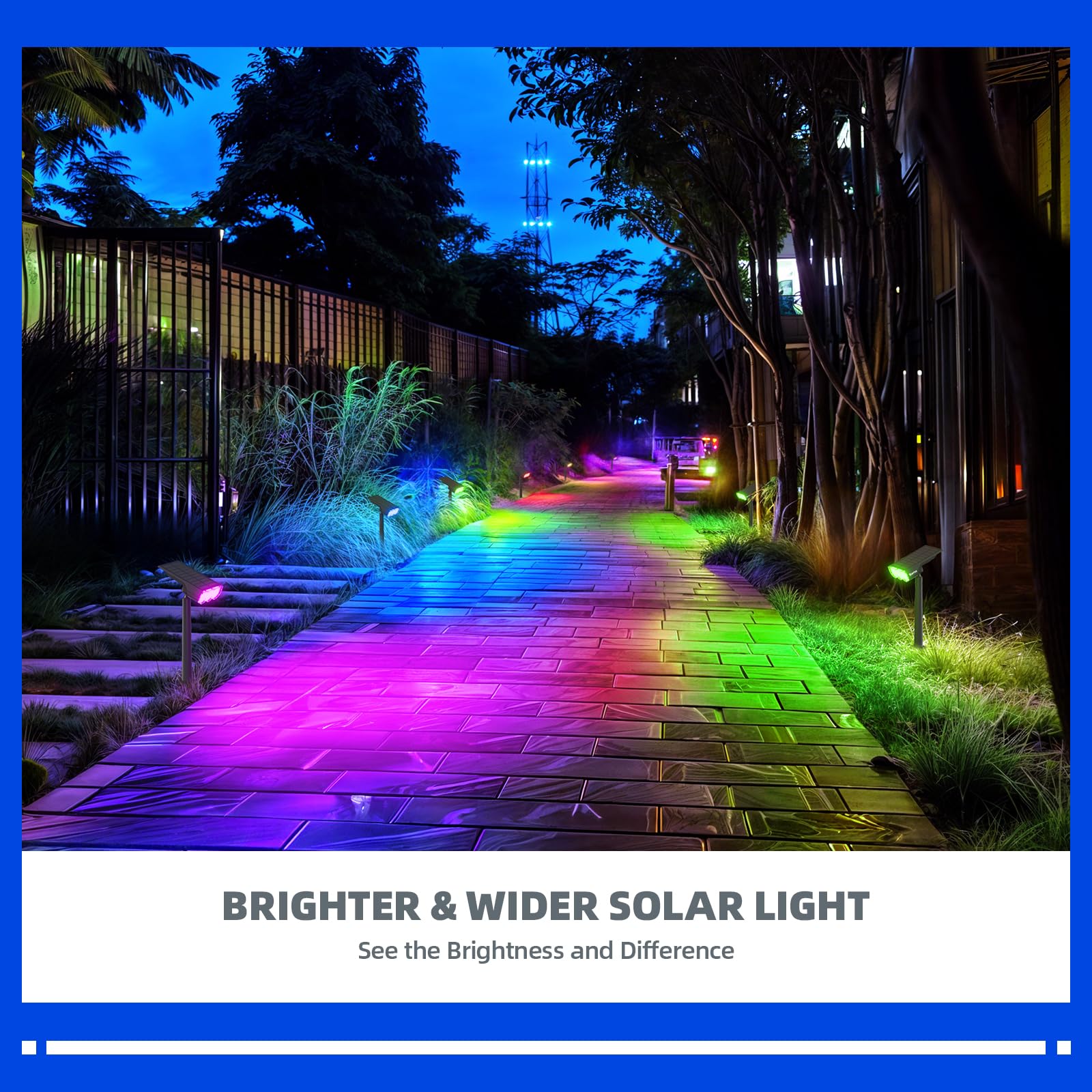 Solar Spot Lights,WRGB,9 Colorful Modes,Auto ON/OFF,36 LEDs,2 Packs,TNX WRGB 2 - Barrina led