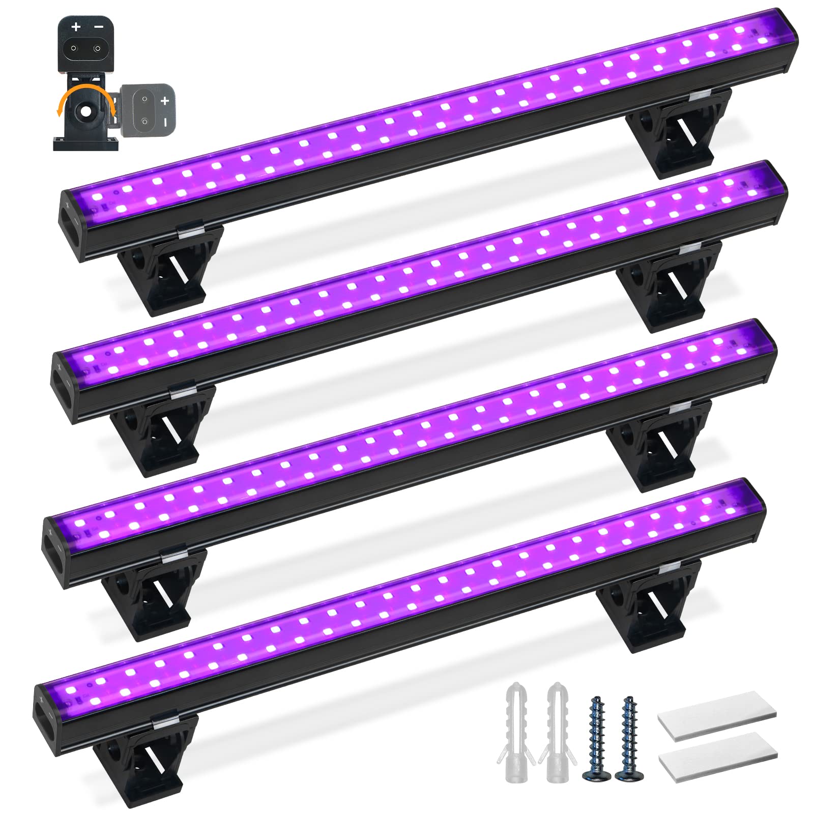 T5 LED Black Lights,1FT,10W,USB UV LED Light Bar,4 Packs,UC10(Z) - Barrina led