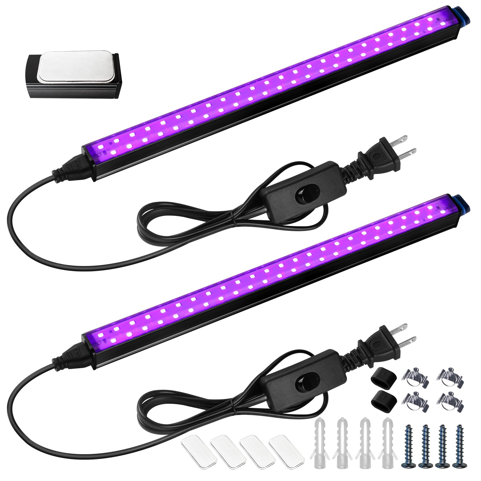 T5 LED Black Lights,1FT,10W,UV LED Light Bar,2 Packs,UC10(Z) - Barrina led