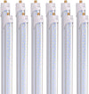 Barrina 8FT LED Bulbs 44W 5500lm 6500K Super Bright T8 T10 T12 LED Tube Lights FA8 Single Pin LED Clear Cover Bulbs Replace Fluorescent(Pack of 12) - Barrina led