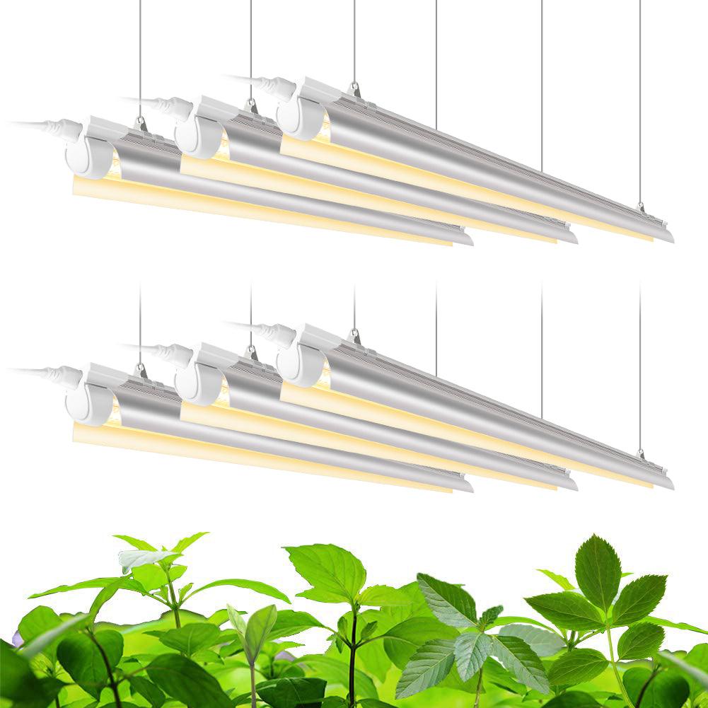 Barrina LED 4FT T8 Grow Light 252W(6 x 42W 1400W Equivalent) Full Spectrum Strips Integrated Growing Lamp Fixture with ON/Off Switch 6-Pack - Barrina led
