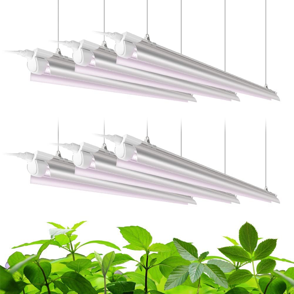 Barrina LED T8 4FT Grow Light Full Spectrum 252W(6x42W 1400W Equivalent) Strips Plant Integrated Growing Lamp Fixture Shop with ON/Off Switch 6-Pack