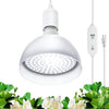 Barrina LED Grow Light Bulb with Timing and Hanging System 25W 5000K Full Spectrum 4H/9H/14H Timer for Indoor Plants with 16.4FT Power Cord Plug in Pendant Light