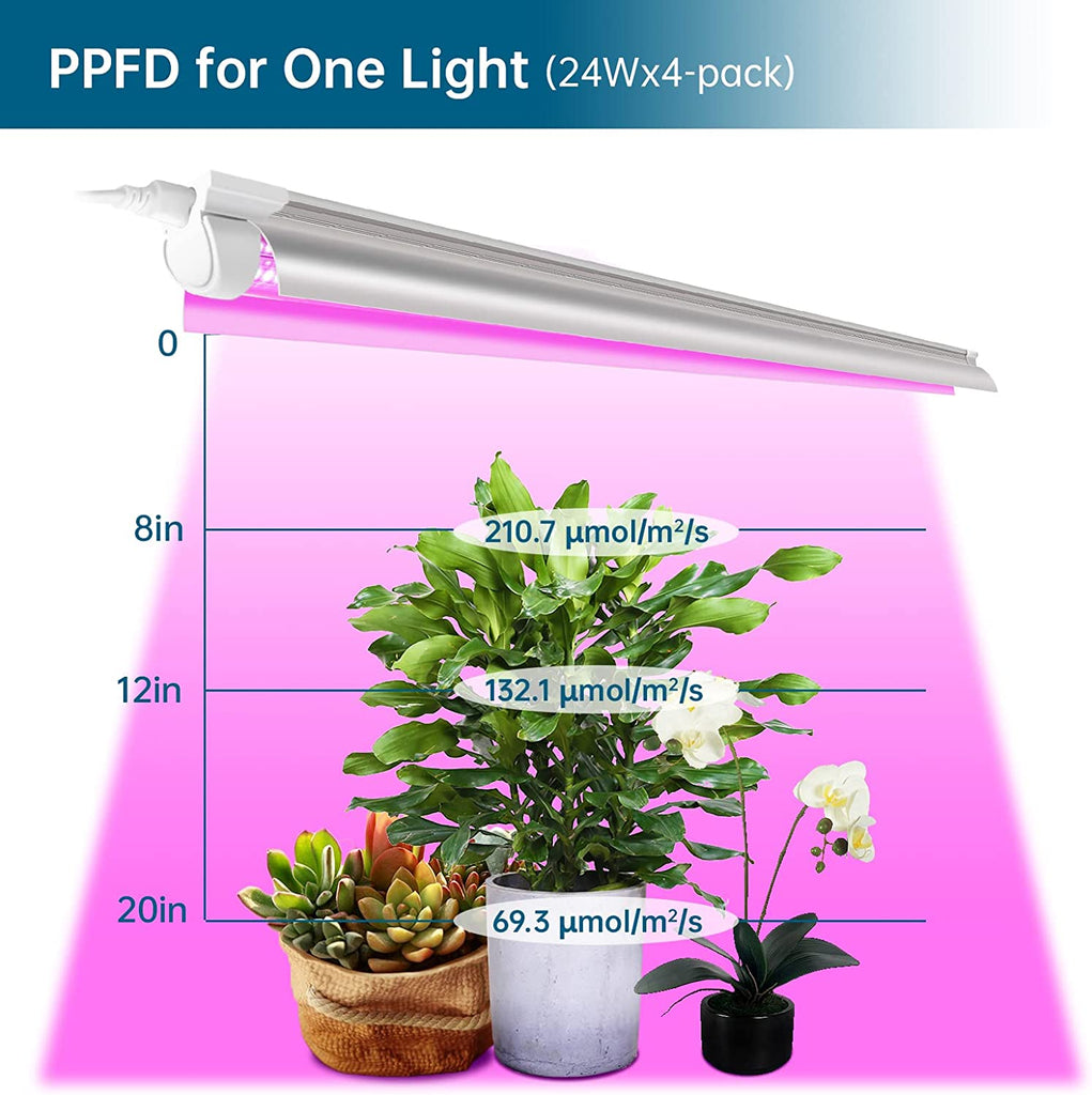 snigmord Multiplikation Tale Barrina LED Grow Lights for Indoor Plants T8 2FT 96W(4 x 24W 600W Equi –  Barrina led