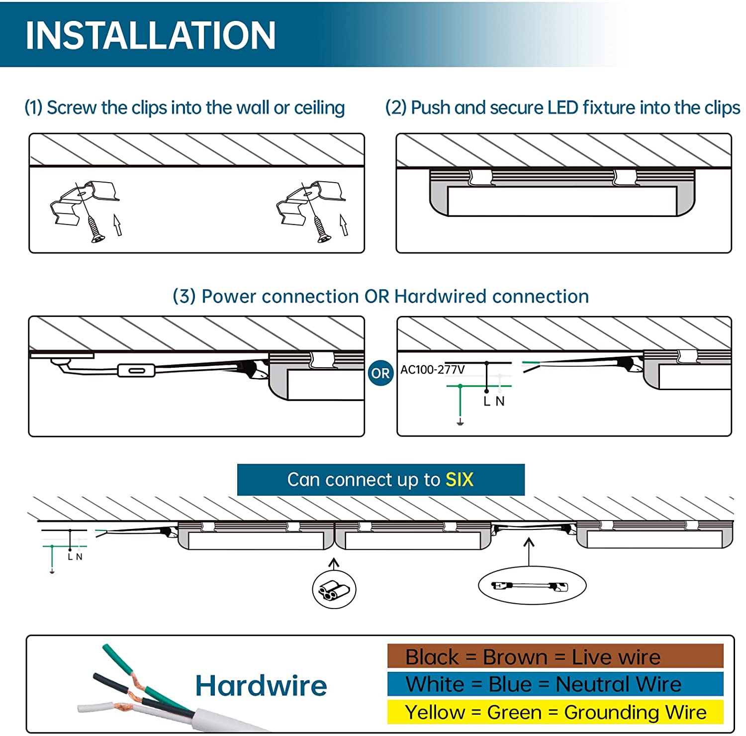 T8 LED Shop Light 4FT 40W 5000LM 5000K 10 Packs BAL40 5