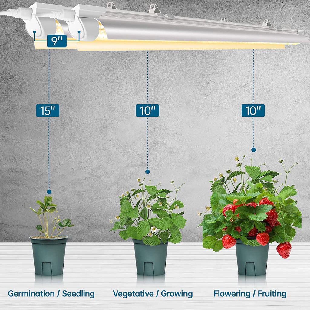 Barrina LED 4FT T8 Grow Light 252W(6 x 42W 1400W Equivalent) Strips Integrated Fixture with ON/Off Switch 6-Pack